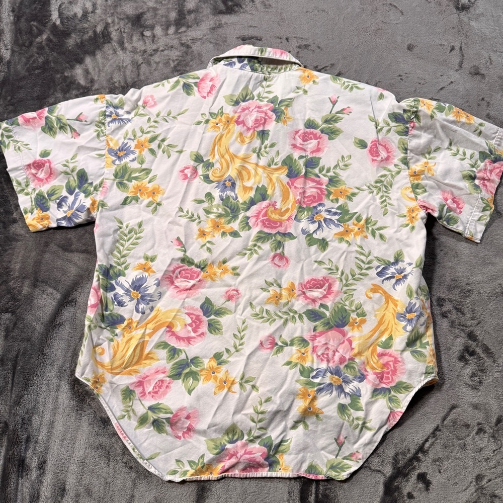 Vintage Bechamel Shirt - Floral Short Sleeve Button-Up - Size Small - Picture 2 of 9